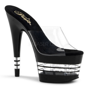 Schwarz 18 cm Pleaser ADORE-701LN Plateau Pantoletten Mules