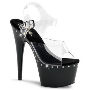 Schwarz 18 cm Pleaser ADORE-708LS Plateau High Heels