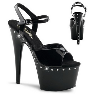 Schwarz 18 cm Pleaser ADORE-709LS Plateau High Heels