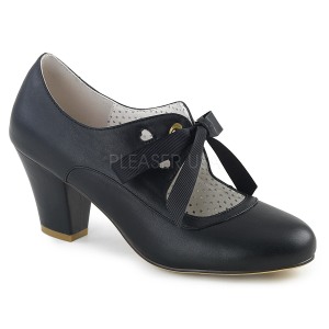 Schwarz 6,5 cm WIGGLE-32 retro vintage maryjane pumps mit blockabsatz