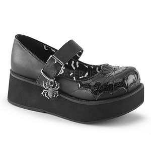Schwarz 6 cm DEMONIA SPRITE-05 gothic plateauschuhe