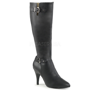 Schwarz Kunstleder 10 cm DREAM-2030 grosse grössen stiefel damen