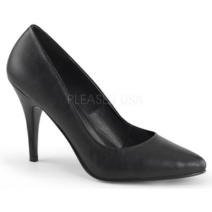 Schwarz Kunstleder 10 cm VANITY-420 klassische spitze pumps high heels