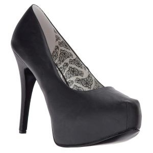 Schwarz Kunstleder 14,5 cm Burlesque TEEZE-06W herren pumps für breite füsse