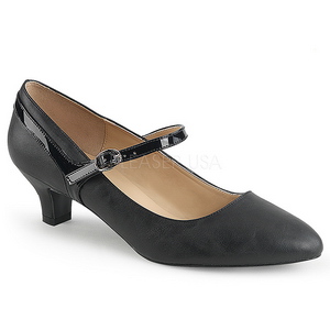 Schwarz Kunstleder 5 cm FAB-425 grosse grössen pumps schuhe