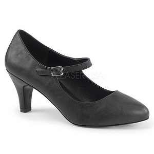 Schwarz Kunstleder 8 cm DIVINE-440 pumps mit niedrigem absatz