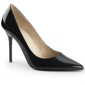 Schwarz Lack 10 cm CLASSIQUE-20 High Heels Pumps für Männer