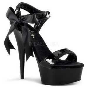 Schwarz Lack 15 cm DELIGHT-615 High Heels Stiletto Schuhe