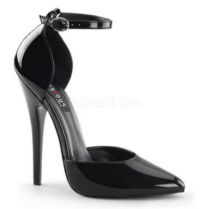 Schwarz Lack 15 cm DOMINA-402 pumps mit niedrigem absatz