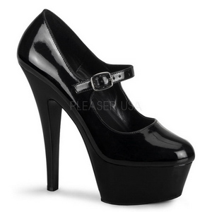 Schwarz Lack 15 cm KISS-280 Damenschuhe mit hohem Absatz