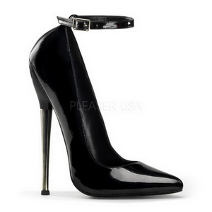 Schwarz Lack 16 cm DAGGER-12 Damen Pumps Stiletto Absatz