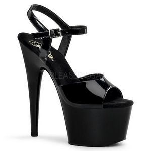 Schwarz Lack 18 cm ADORE-709 Plateau High Heel Schuhe