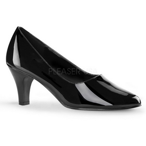 Schwarz Lack 8 cm DIVINE-420W Herren High Heel Pumps