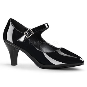 Schwarz Lack 8 cm DIVINE-440 Herren High Heel Pumps