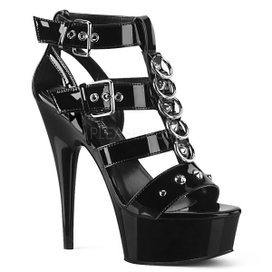 Schwarz Lackleder 15 cm DELIGHT-658 pleaser schuhe high heels