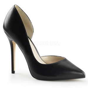 Schwarz Matt 13 cm AMUSE-22 Klassische Pumps Schuhe Damen