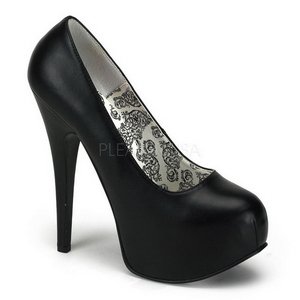 Schwarz Matt 14,5 cm Burlesque BORDELLO TEEZE-06 Plateau Pumps