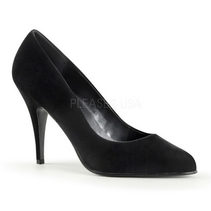 Schwarz Samt 10 cm VANITY-420 klassische spitze pumps high heels