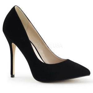 Schwarz Samt 13 cm AMUSE-20 High Heels Pumps für Männer