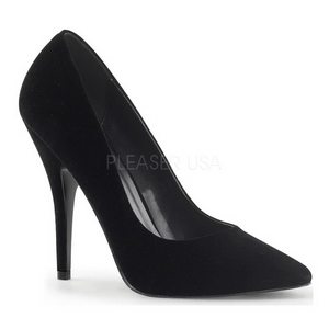 Schwarz Samt 13 cm SEDUCE-420 spitze pumps high heels