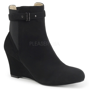 Schwarz Suede 7,5 cm KIMBERLY-102 grosse grössen stiefeletten damen