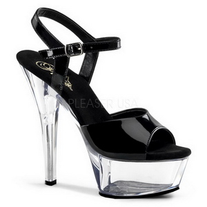 Schwarz Transparent 15 cm Pleaser KISS-209 Plateau High Heels