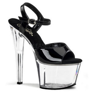 Schwarz Transparent 18 cm Pleaser SKY-309 Plateau High Heels