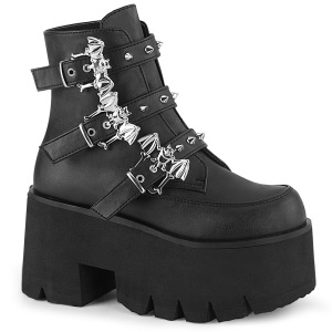 Schwarz Vegan 9 cm ASHES-55 demoniacult stiefeletten mit plateausohle