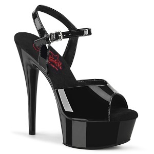 Schwarze stöckelschuhe plateau 15 cm EXCITE-609 pleaser stöckelschuhe