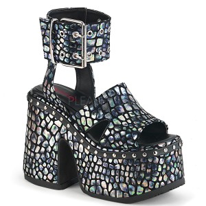 Silber 12,5 cm Demonia CAMEL-102 lolita plateau sandaletten