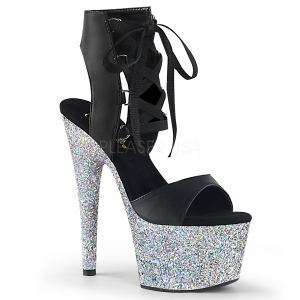 Silber 18 cm ADORE-700-14LG glitter plateauschuhe high heels