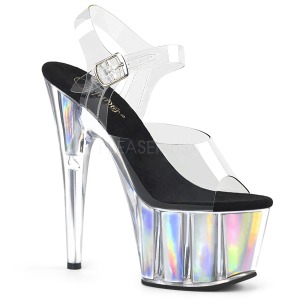 Silber 18 cm ADORE-708HGI Hologramm plateau high heels