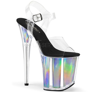 Silber 20 cm FLAMINGO-808HGI Hologramm plateau high heels