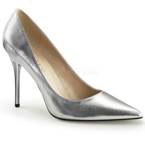 Silber Matt 10 cm CLASSIQUE-20 spitze pumps mit stiletto absatz