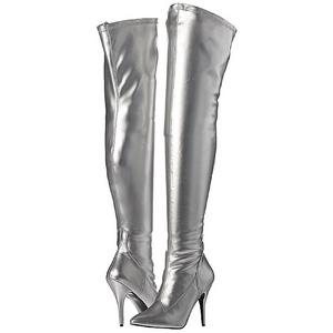 Silber Matt 13 cm SEDUCE-3000 Overknee Stiefel für Männer