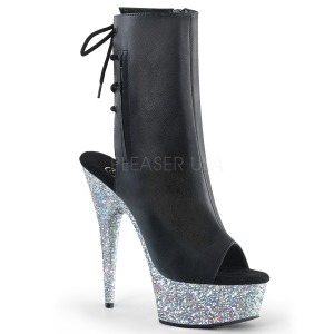 Silber glitter 15 cm Pleaser DELIGHT-1018LG pole dance stiefeletten