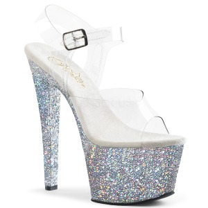 Silber glitter 18 cm Pleaser SKY-308LG pole dance high heels schuhe