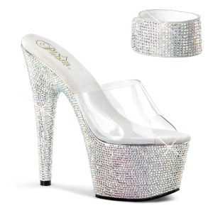 Silber strass 18 cm BEJEWELED-712RS pleaser high heels mit knchelmanschette
