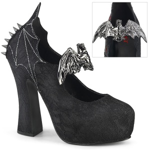 Spitzenstoff 13 cm DEMON-18 gothic pumps mit verstecktem plateau