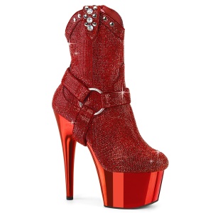 Strass western boots 18 cm ADORE-1029CHRS Rote cowboy boots
