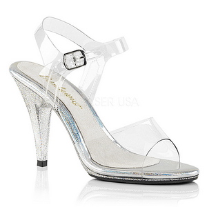 Transparent 10 cm CARESS-408MG High Heeled Evening Sandals