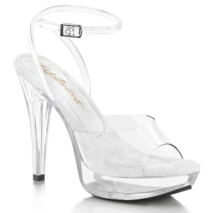 Transparent 13 cm COCKTAIL-506 plateau high heels sandaletten