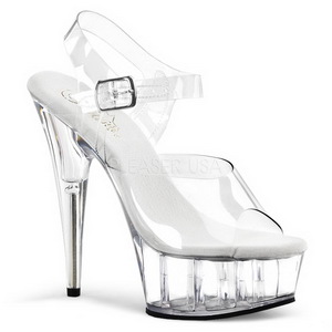 Transparent 15 cm Pleaser DELIGHT-608 Plateau High Heels