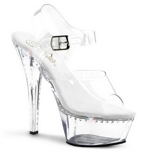 Transparent 15 cm Pleaser KISS-208LS Plateau High Heels