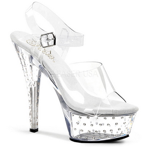 Transparent 15 cm STARDUST-608 Damenschuhe mit hohem Absatz