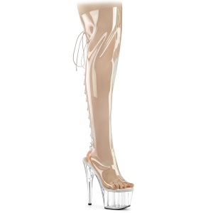 Transparent 18 cm ADORE-3019C overknee stiefel mit schnürung