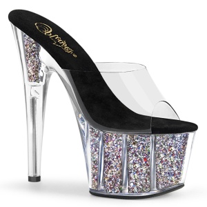 Transparent 18 cm ADORE-701CG-2 Exotic stripper high heel mules