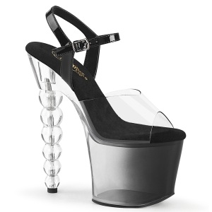 Transparent 18 cm BLISS-7082 Perlenabsatz plateau high heels