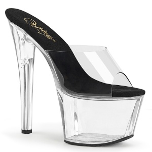 Transparent 18 cm PLEASER SKY-301-2 Plateau Mules Schuhe