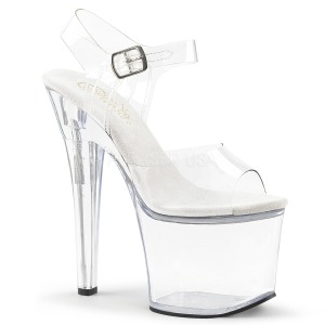 Transparent 18 cm Pleaser RADIANT-708 High Heels Plateauschuhe